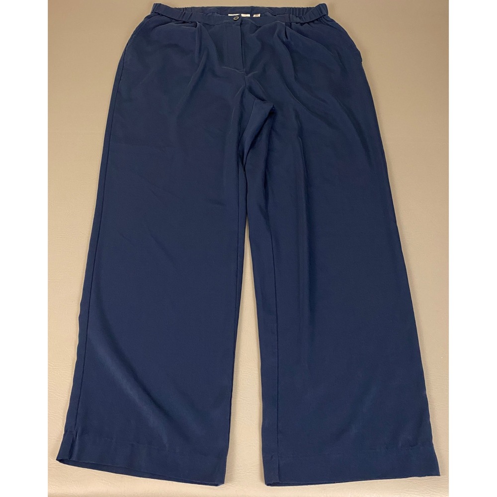 Linea by Louis Dell'Olio Wide Leg Trousers Pants Plus Size 18W Navy Blue Relaxed
